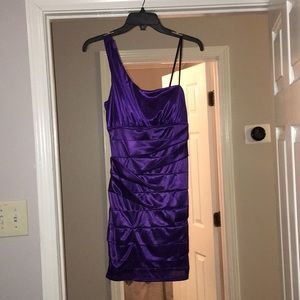 Purple one shoulder homecoming dress